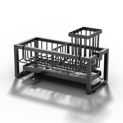 GDHeHKJi I Minimalist Sink Rack – Black, Over-Sink, with Holders