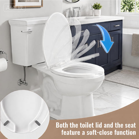 GDHeHKJi | Ergonomic Design Soft Close Easy-Clean Universal Fit for O-Shape Toilets