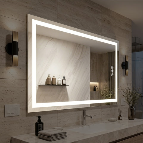 GDHeHKJi | Frameless Backlit Bathroom Mirror