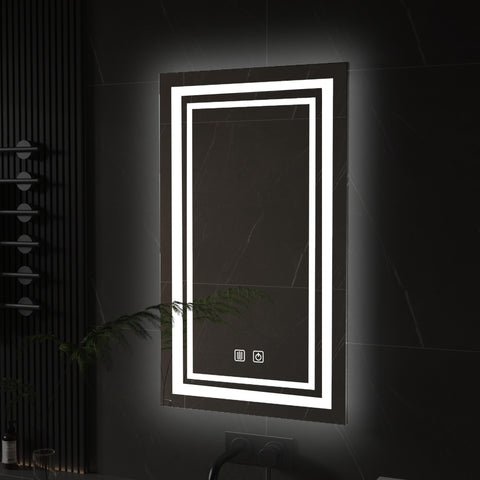 GDHeHKJi 3-Color Anti-Fog Rectangular Smart Mirror