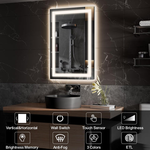 GDHeHKJi | Backlit LED Anti-Fog Bathroom Mirror