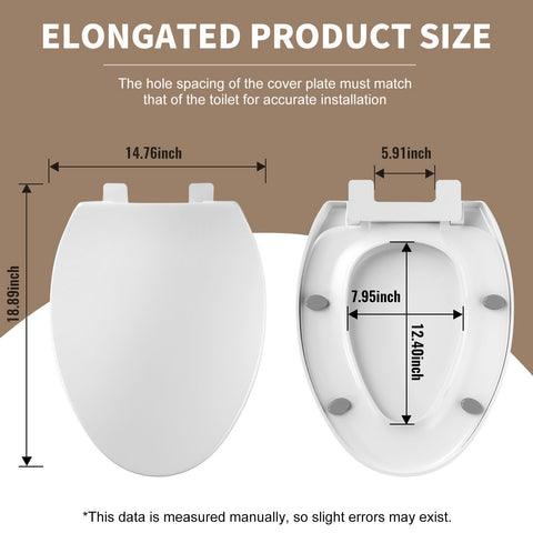 GDHeHKJi | Slow-Close Lid, Fits Most Elongated Bowls
