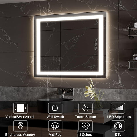 GDHeHKJi | Frameless Backlit Bathroom Mirror