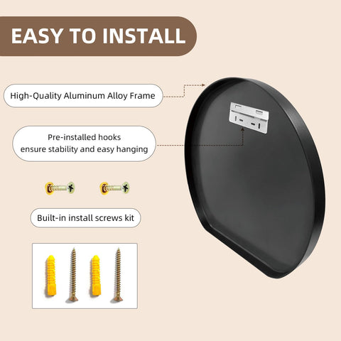 GDHeHKJi Minimalist Semicircle Decorative Wall Mirror