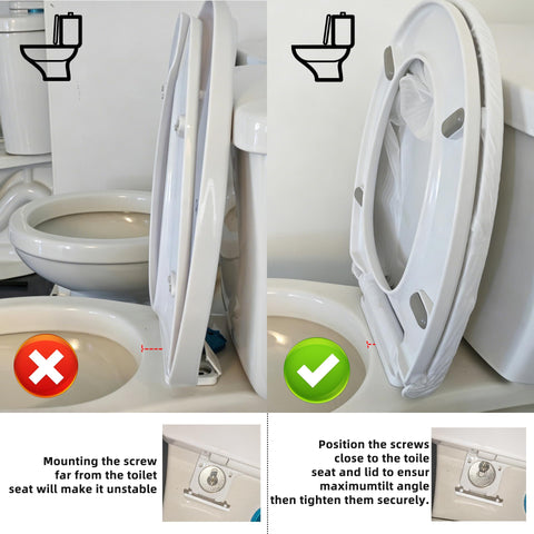 GDHeHKJi | Ergonomic Design Soft Close Easy-Clean Universal Fit for O-Shape Toilets